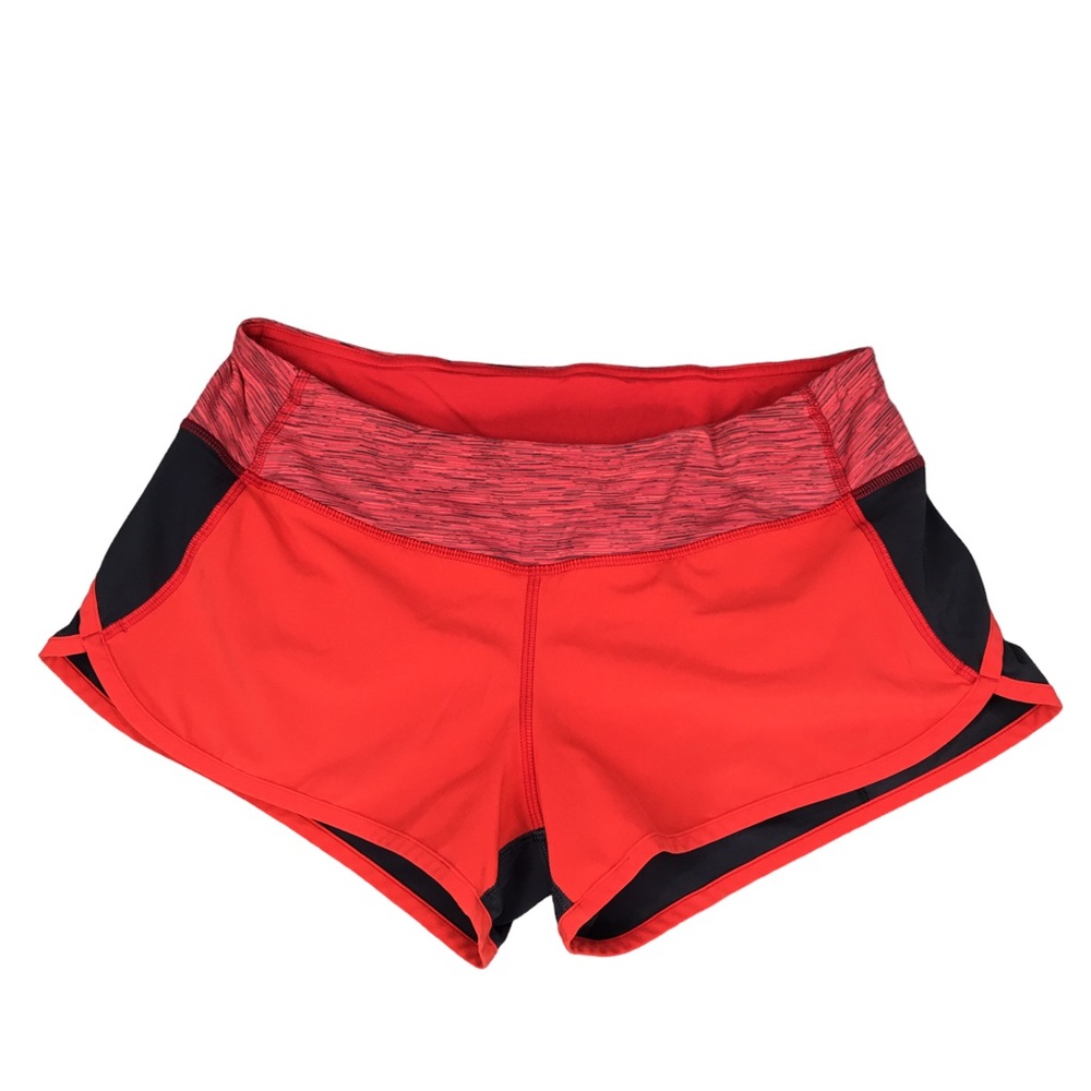 lululemon Speed Up Shorts Love Red Coal Gray Zippered back pocket 5.5" inseam 6